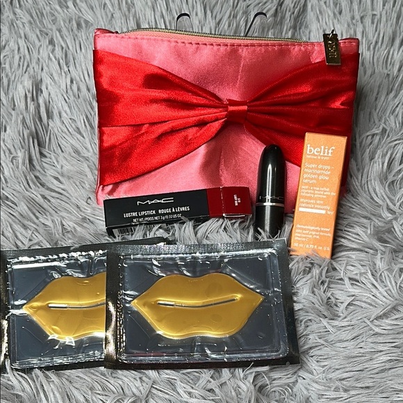 MAC LADY BUG Lustre Lipstick & Belif SUPER DROPS Vit C & Ipsy Bag & 2 Lip Masks - Picture 7 of 9